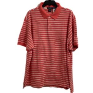 NWT Daniel Cremieux Dark Salmon + White & Gray Striped Men’s Shirt Size XXL